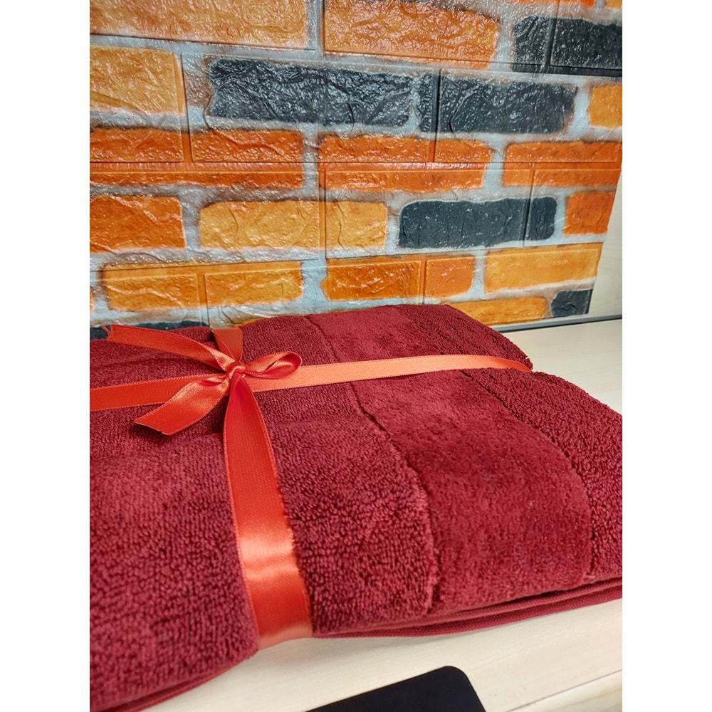 Özdilek Svv Border Kalın ve Süper Emici Yeni Seri Banyo Havlusu (76x147) - Brick Red (Kırmızı)