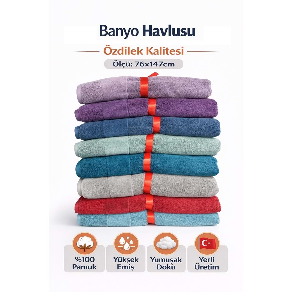 Özdilek Svv Border Kalın ve Süper Emici Yeni Seri Banyo Havlusu (76x147) - Charcoal (Orta Gri)