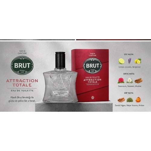 Brut Parfüm Erkek/Men 100ML Attraction Totale Edt (Kırmızı)