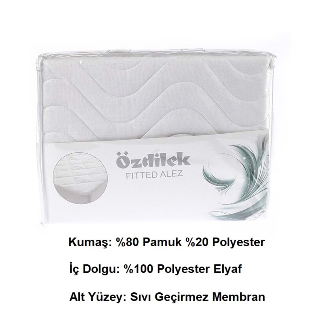 Özdilek Kapitoneli Fitted Pamuklu Sıvı Geçirmez Tek Kişilik Alez (100x200+30)
