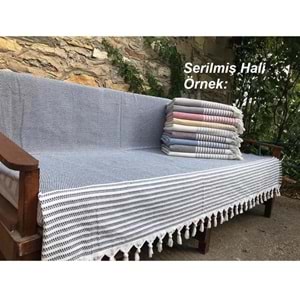 Pamuklu Kaymaz Hasır Dokuma Koltuk Örtüsü (180x220) - Haki Yeşili