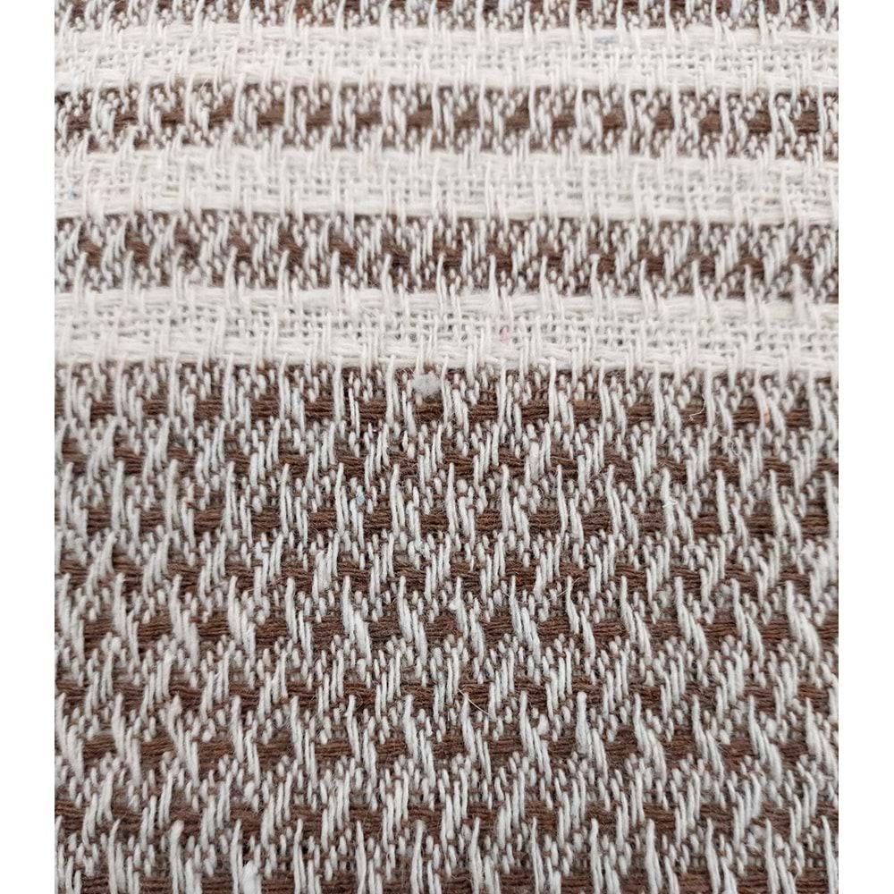 Pamuklu Kaymaz Hasır Dokuma Koltuk Örtüsü (180x220) - Kahverengi