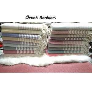 Pamuklu Kaymaz Hasır Dokuma Koltuk Örtüsü (180x220) - Kreme Gri