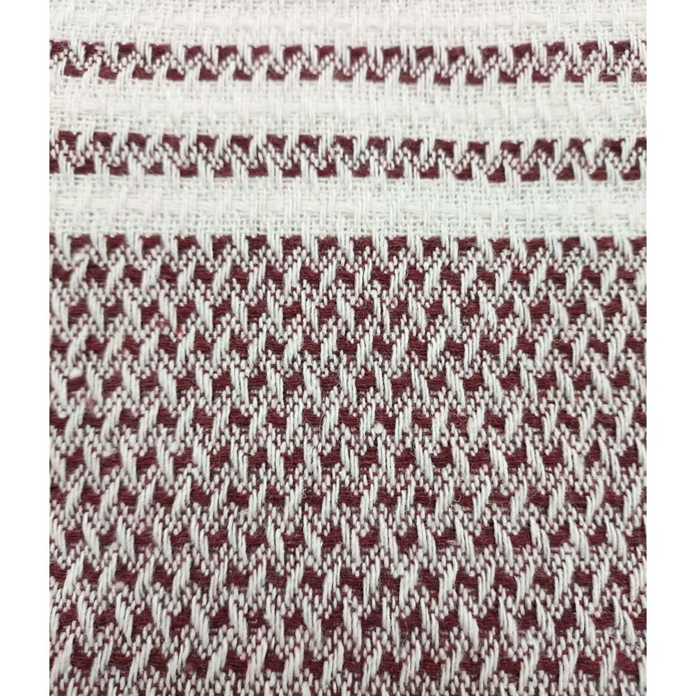 Pamuklu Kaymaz Hasır Dokuma Maxi Boy Kolları Örten Koltuk Örtüsü (180x310) - Bordo