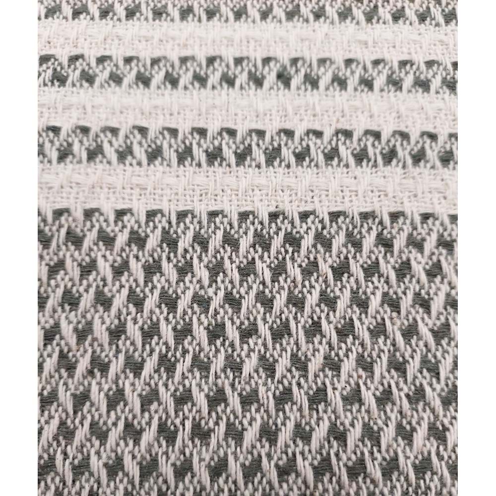 Pamuklu Kaymaz Hasır Dokuma Maxi Boy Kolları Örten Koltuk Örtüsü (180x310) - Haki Yeşili