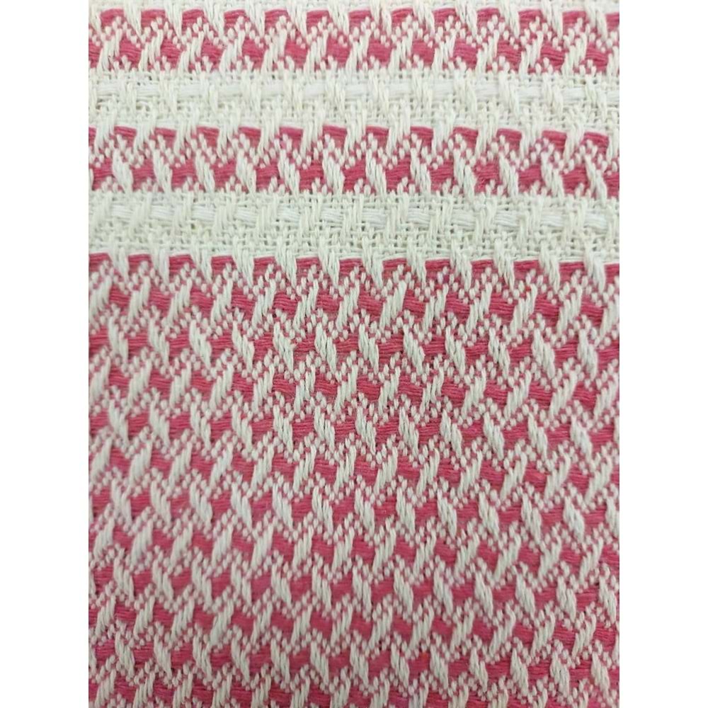 Pamuklu Kaymaz Hasır Dokuma Maxi Boy Kolları Örten Koltuk Örtüsü (180x310) - Pembe