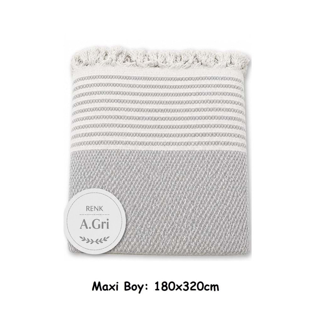 Pamuklu Kaymaz Hasır Dokuma Maxi Boy Kolları Örten Koltuk Örtüsü (180x310)