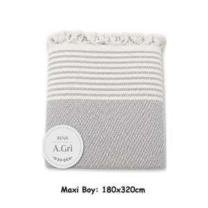 Pamuklu Kaymaz Hasır Dokuma Maxi Boy Kolları Örten Koltuk Örtüsü (180x310)