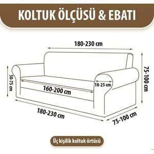 Mandaş Bohem Streç Maxi Çekyat Örtüsü Geniş Kullanım Alanlı Gri 3+3
