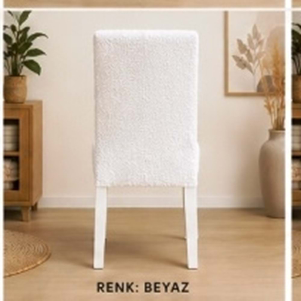 Mandaş Bohem Streç Sandalye Kılıfı Geniş kullanım alanlı krem