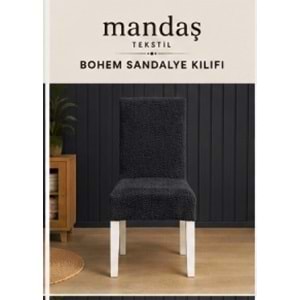 Mandaş Bohem Streç Sandalye Kılıfı Geniş kullanım alanlı K gri