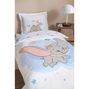 Özdilek Ranforce Lisanslı Bebek Beşik Nevresim Takımı-Dumbo Dream Mavi