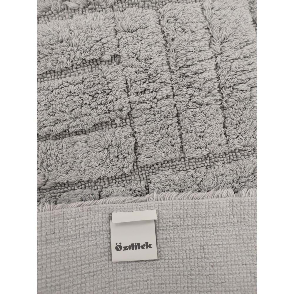 Özdilek Tufting 2li Banyo Seti, Pamuklu Paspas Takımı-Story Gri