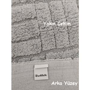 Özdilek Tufting 2li Banyo Seti, Pamuklu Paspas Takımı-Story Gri
