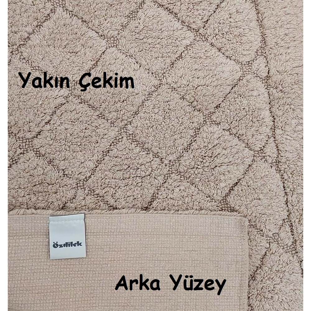 Özdilek Tufting 2li Banyo Seti, Pamuklu Paspas Takımı-Balance Bej