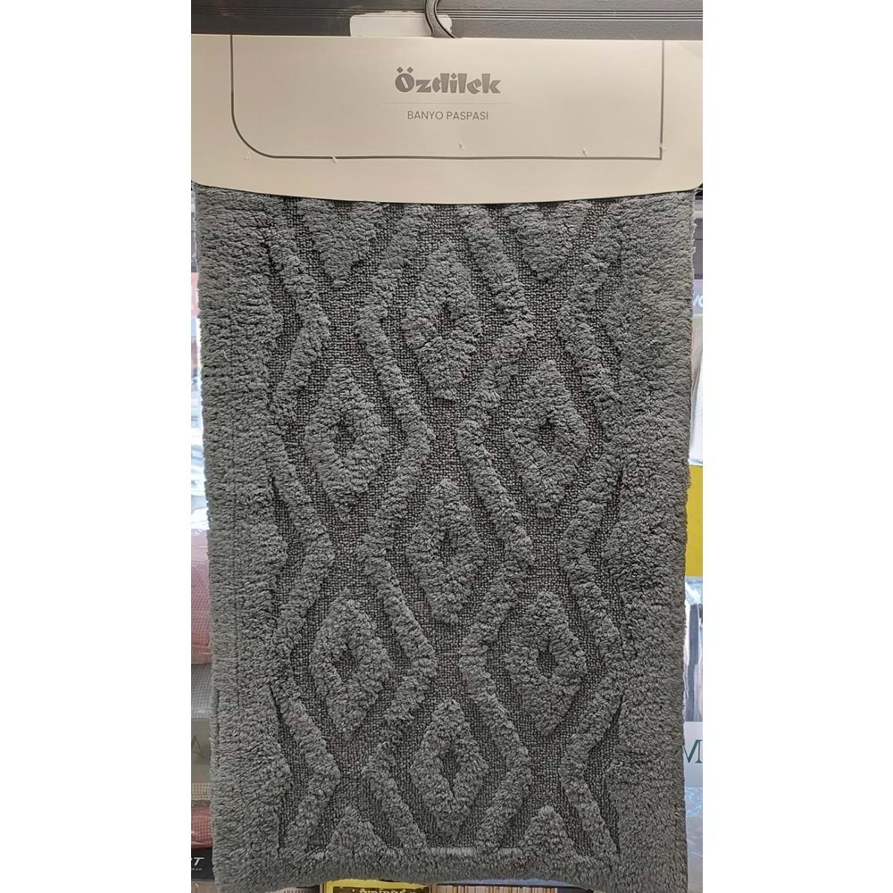 Özdilek Tufting 2li Banyo Seti, Pamuklu Paspas Takımı-Smart Antrasit