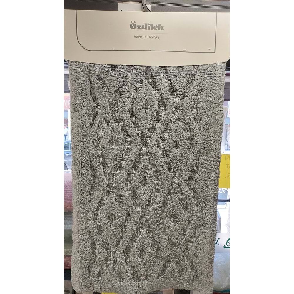 Özdilek Tufting 2li Banyo Seti, Pamuklu Paspas Takımı-Smart Gri