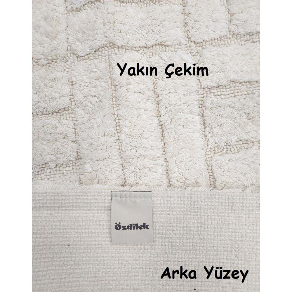 Özdilek Tufting 2li Banyo Seti, Pamuklu Paspas Takımı-Story Krem
