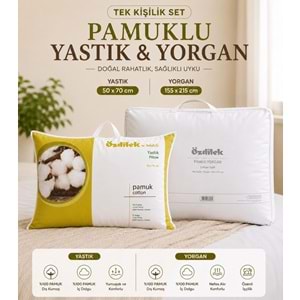 Özdilek Doğal 1 Adet Pamuk Yorgan + 1 Adet Pamuk Yastık (Tek Kişilik Set)