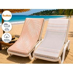 Özdilek -Summer Leaf & Stripe Tarçın- 2li Set Peştemal Plaj Havlusu (70x150)