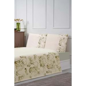 Özdilek Rf -Paisley Wind Bej- Lastikli Çarşaflı Çift Kişilik Pike Takımı
