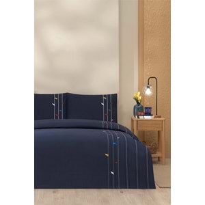 Özdilek Rf -Fore Shore Lacivert- Lastikli Çarşaflı Çift Kişilik Pike Takımı