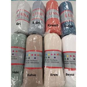 Lunna Home Lastikli Çift Kişilik Penye Çarşaf (160x200)-Asorti