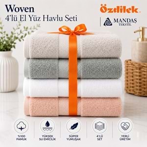 Özdilek -Woven 4 LÜ SET- Süper Yumuşak El ve Yüz Havlusu (50x90)