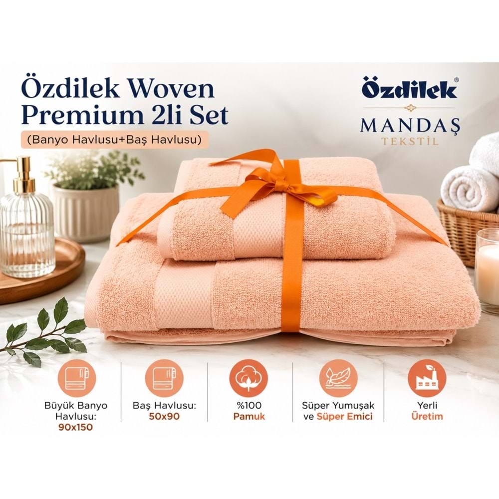 Özdilek -Woven Tarçın- Kişisel Havlu Seti Süper Yumuşak (90x150 + 50x90)