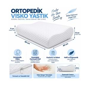 Rehome Visco Boyun Destekli Ortopedik Yastık (60x40x11-13cm)