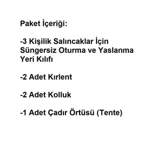 Süngersiz 3 Kişilik Salıncak Minder Seti (Kalın Pamuklu Kumaş)-Tropik Yeşil
