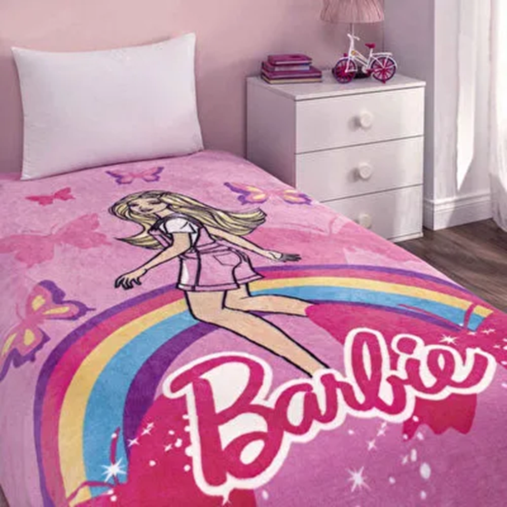 Taç Lisanslı Tek Kişilik Çocuk Battaniye (160x220)-Barbie Sun