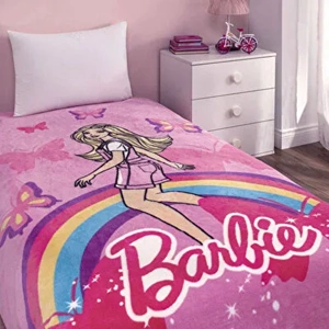 Taç Lisanslı Tek Kişilik Çocuk Battaniye (160x220)-Barbie Sun