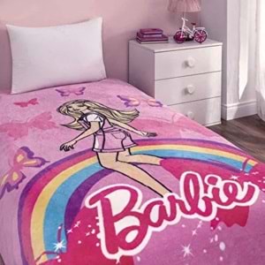 Taç Lisanslı Tek Kişilik Çocuk Battaniye (160x220)-Barbie Sun