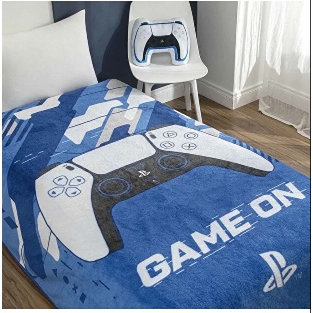 Taç Lisanslı Tek Kişilik Çocuk Battaniye (160x220)-Playstation
