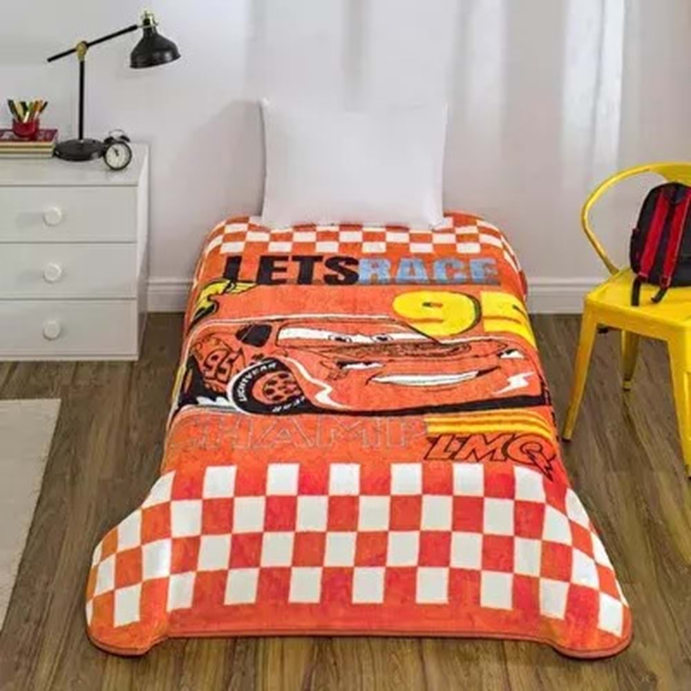 Taç Lisanslı Tek Kişilik Çocuk Battaniye (160x220)Cars Speed