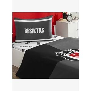 Taç Taraftar Lisanslı Ranforce Çarşafı Lastikli Tek Kişilik Nevresim Takımı-Beşiktaş Efsane 100