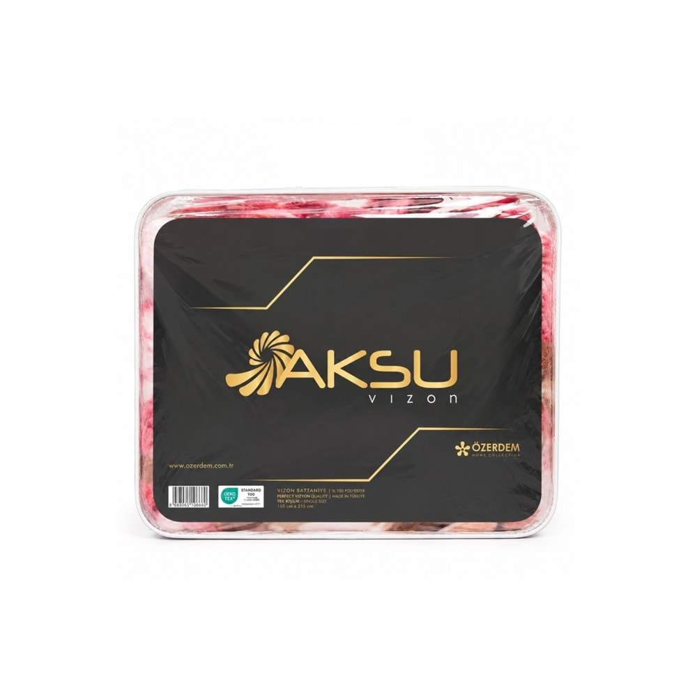 Aksu -Pembe Çiçek- Tek Kişilik Desenli Battaniye (155x215)