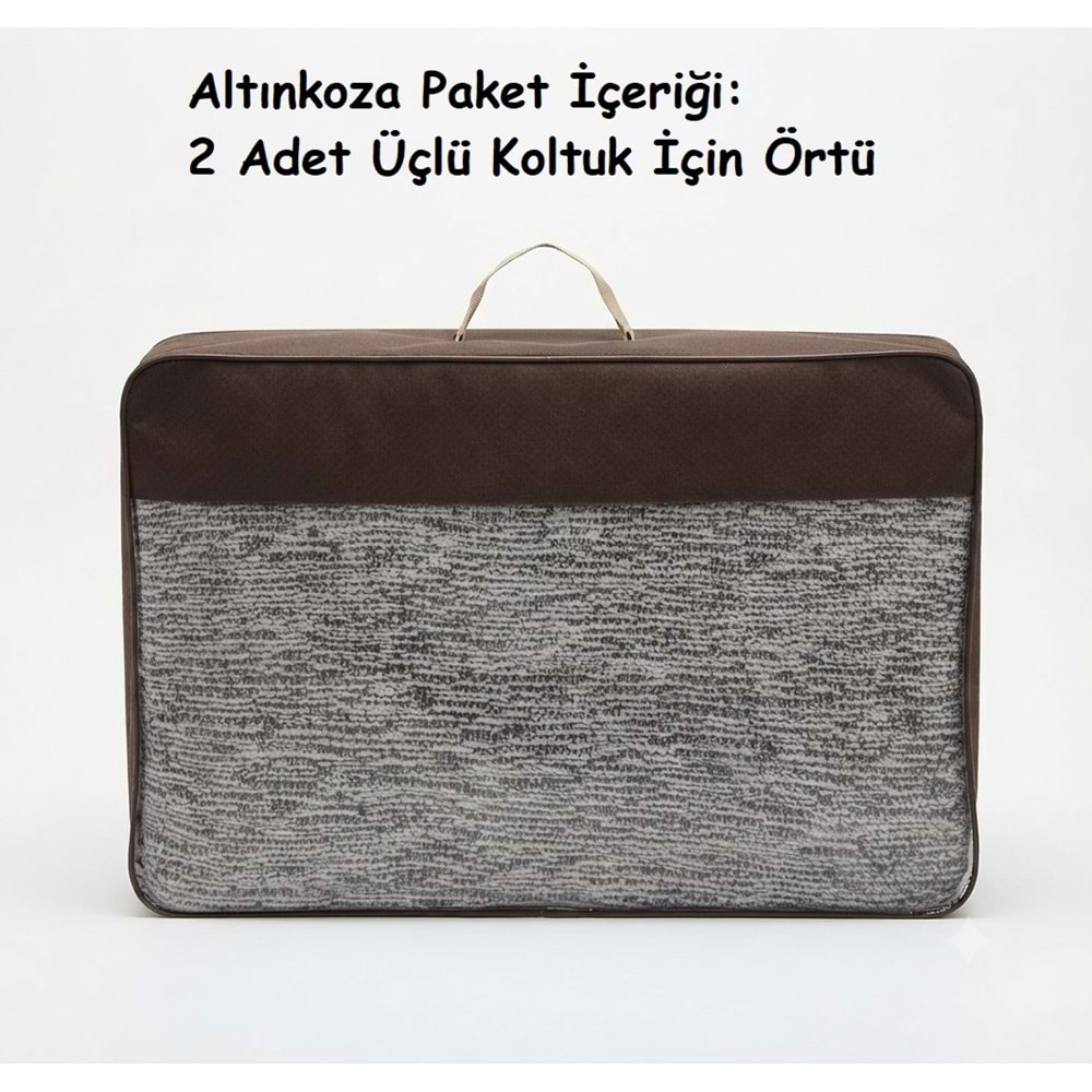Altınkoza Still Jakarlı Streç Maxi Koltuk Örtüsü (3+3)-Krem