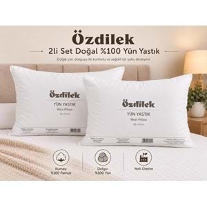 Özdilek 2li Set Doğal %100 Yün Yastık (50x70)