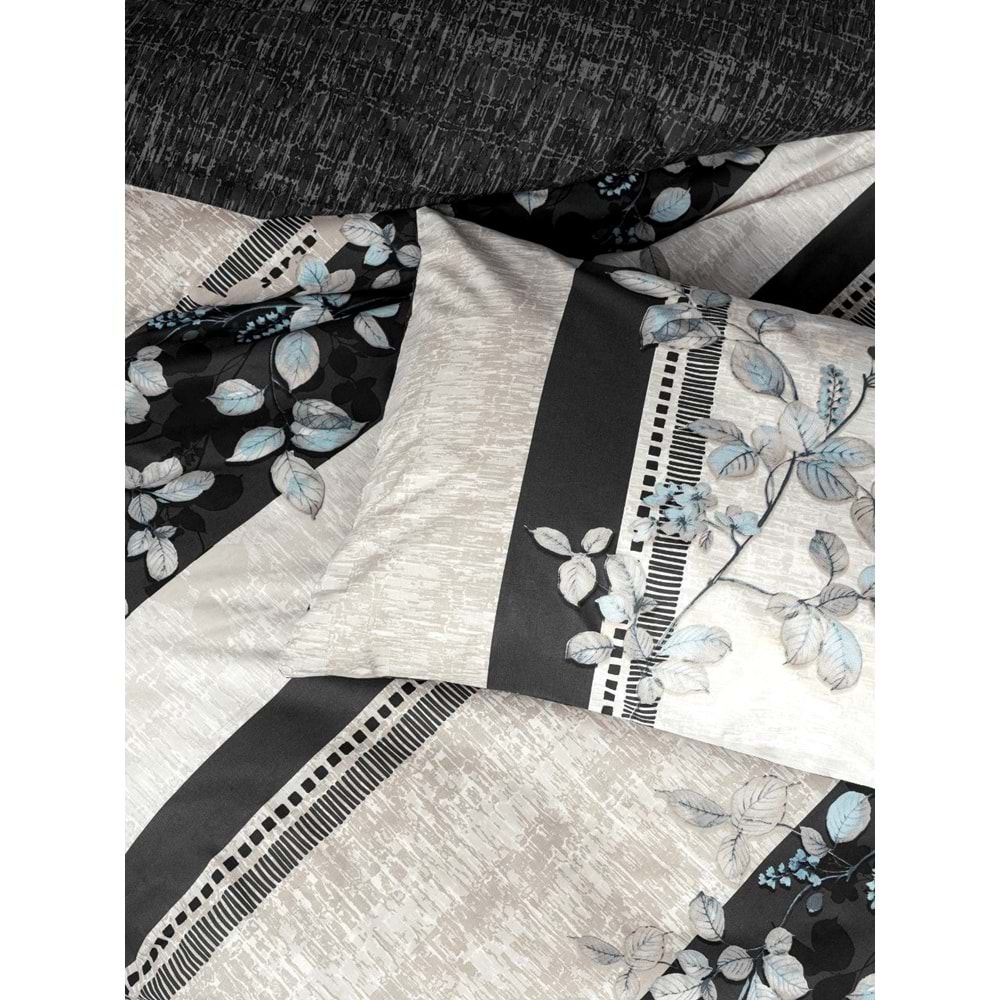 Cotton Box Rf Modeline -Lehlare Antrasit- Tek Kişilik Nevresim Takımı