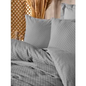 Cotton Box Rf Dual -Plaid Gri- Tek Kişilik Nevresim Takımı