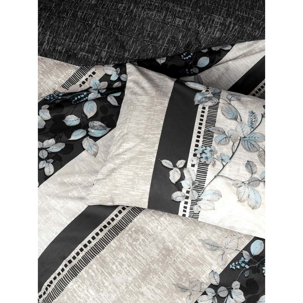 Cotton Box Rf Modeline -Lehlare Antrasit- Çift Kişilik Nevresim Takımı