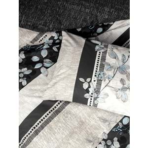Cotton Box Rf Modeline -Lehlare Antrasit- Çift Kişilik Nevresim Takımı