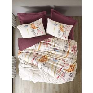 Cotton Box Rf Modeline -Flos Bordo- Çift Kişilik Nevresim Takımı