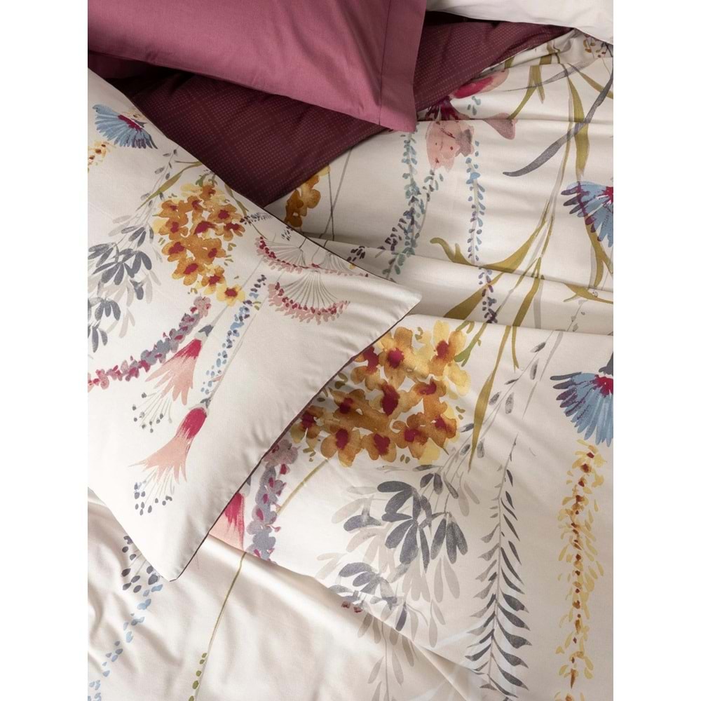 Cotton Box Rf Modeline -Flos Bordo- Çift Kişilik Nevresim Takımı
