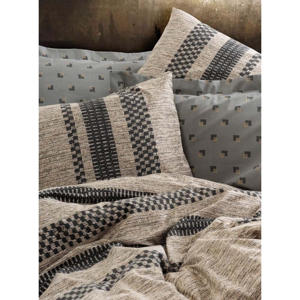 Cotton Box Rf Toprak -Arlo Kahve- Çift Kişilik Nevresim Takımı