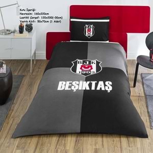 Taç Taraftar Lisanslı Ranforce Çarşafı Lastikli Tek Kişilik Nevresim Takımı-Beşiktaş Efsane (120lik Çarşaf)