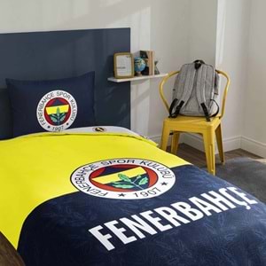 Taç Taraftar Lisanslı Ranforce Çarşafı Lastikli Tek Kişilik Nevresim Takımı-Fenerbahçe Efsane (120lik Çarşaf)