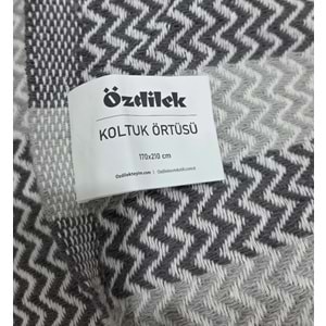 Özdilek Pamuklu Kaymaz Zigzag Koltuk Örtüsü (170x210)